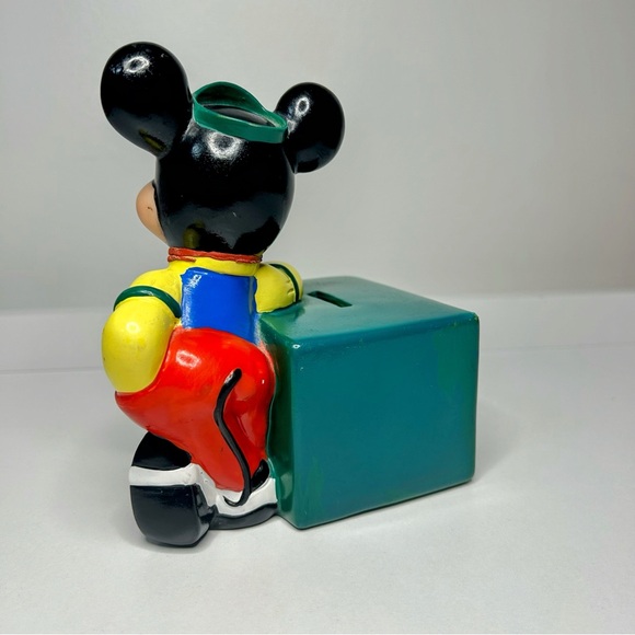 Vintage 1980s Disney Mickey Mouse Piggy Bank Money Safe - Picture 4 of 9